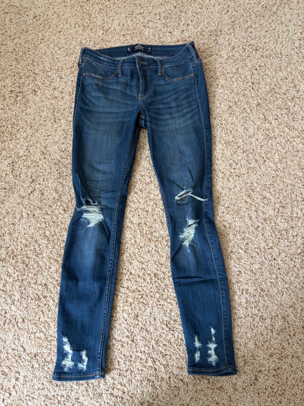 Hollister Low Rise Jean Jeggings Distressed Skinny Jeans Size 3S